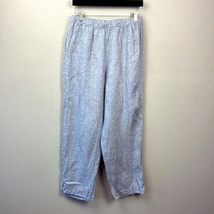 bryn Walker Light Blue Wide Leg Linen Pants